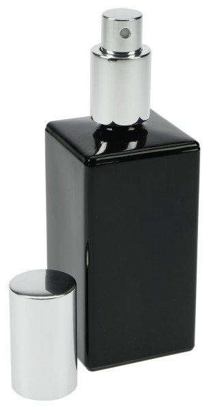 Tischzerstäuber, Glas, Schwarz -glänzend, für 100 ml, Breite 4 cm, Höhe 13 cm