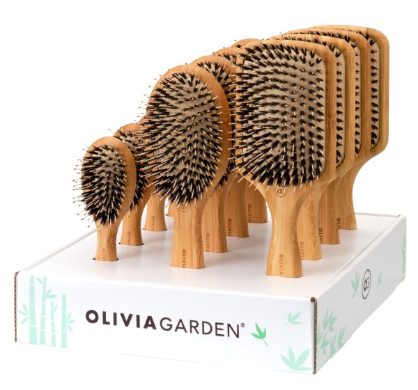 Olivia Garden Bamboo Touch Combo Entwirrungsbürsten, 12er Display