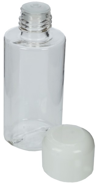 Kosmetik-Flasche, Kunststoff, weißer Deckel, für 55 ml, Ø 3,5 cm, Höhe 8,5 cm