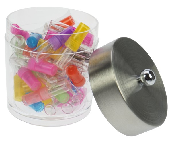 100 Proben-Zerstäuber, 2 ml, sortierte Farben in Allzweck-dose Acryl/Edelstahl