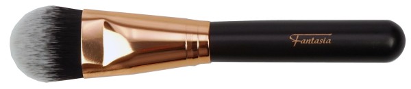 Make-up Pinsel mit kupfer- farbener Zwinge, Synthetik-haar, dunkelbrauner Griff