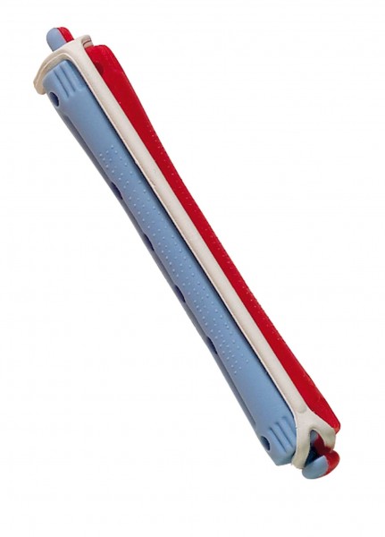 Comair Kaltwell-Wickler 2-farbig 12er 11mm lang Rundgummi blau/rot Länge 91mm Kaltwellwickler