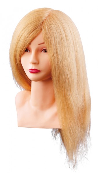 Comair Übungskopf Louisa 40cm blond Echthaar m. Büste Übungskopf