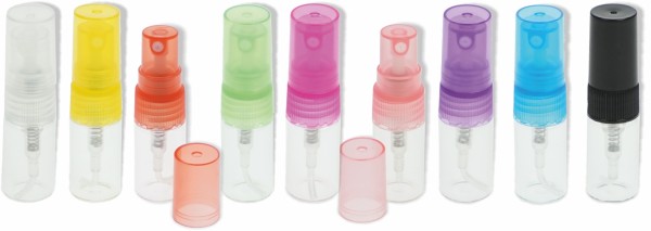 Probenzerstäuber, Glas, 2 ml sortierte Farben Höhe: 5 cm