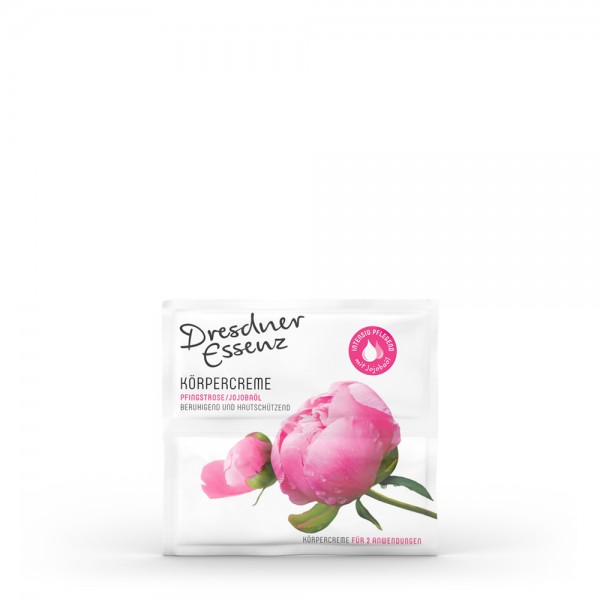 Dresdner Essenz Körpercreme "Pfingstrose/Jojobaöl" floral (Sachet) 2 x 8 ml