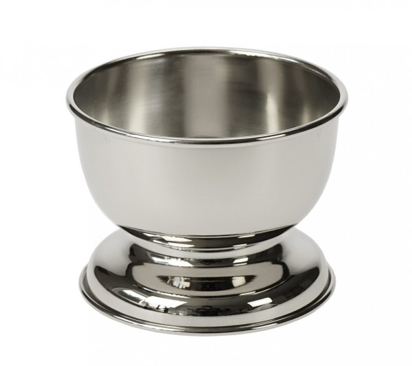 Rasierschale mit Fuß, Metall, Silber, Höhe: 7 cm Ø 9 cm