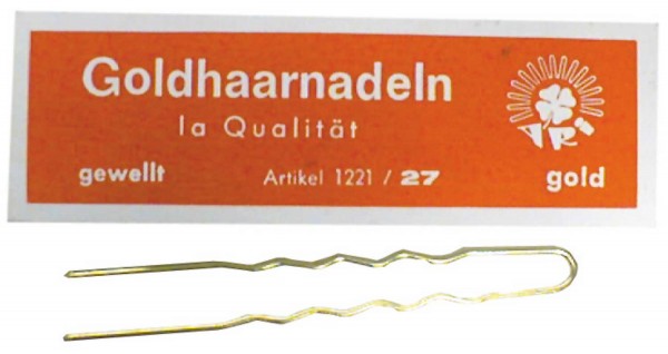 Haarnadeln 250 g 65 x 1,2 mm gold gewellt