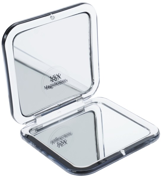 Taschenspiegel Acryl/Anthrazit mit 15-fach und 1-fach Vergrösserung
