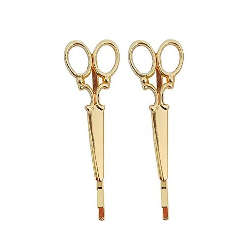 A&amp;A Haarklemmen Schere gold 2er Pack, Metall-Look