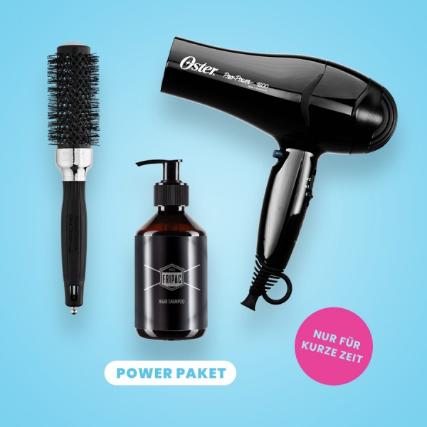 OSTER PRO POWER PAKET - Haartrockner. Shampoo &amp; Keramik-Rundbürste