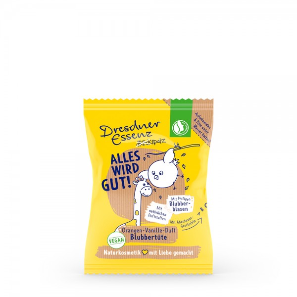 Dresdner Essenz Blubbertüte &quot;Alles wird gut!&quot; Orange-/Vanilleduft 70g