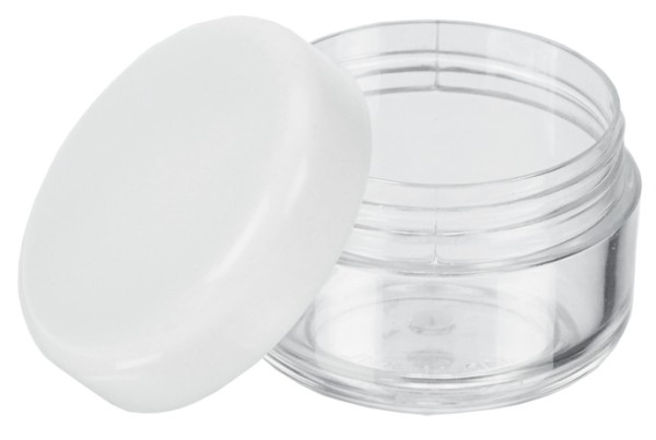 Kosmetik-Dose, Kunststoff, weißer Deckel, für 6 ml, Ø 2,9 cm, Höhe: 2 cm