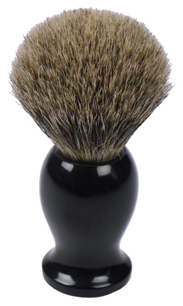 Rasierpinsel Rückenzupf-Dachs-Haar, Kunststoffgriff schwarz Höhe: 11 cm, Ring-Ø 21,5 mm