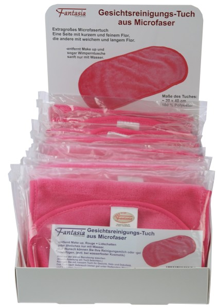 Gesichtsreinigungstuch pink 20 x 40 cm 12 Stück im Aufsteller