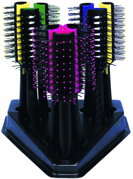 Display m.9 Tunnelbürsten bestückt