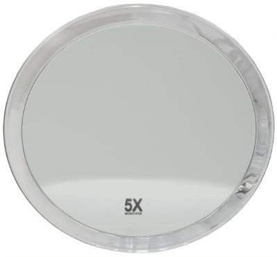 Spiegel mit 3 Saugnäpfen - Kunststoff, Vergrößerung 5-fach, Ø 23 cm