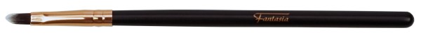 Lippenpinsel flach, spitz mit kupferfarbener Zwinge, Synthetikhaar, brauner Griff